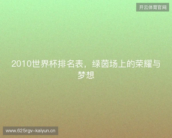 2010世界杯排名表，绿茵场上的荣耀与梦想